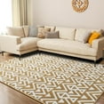 thumbnail image 1 of Lochas Soft Shaggy Rugs Geometric Area Rug Fluffy Carpet for Living Room Fluffy Accent Carpet Home Decor,5'x8',Beige, 1 of 7