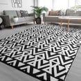 thumbnail image 1 of Lochas Soft Shaggy Rugs Geometric Area Rug Fluffy Carpet for Living Room Fluffy Accent Carpet Home Decor,5'x8',Black, 1 of 7