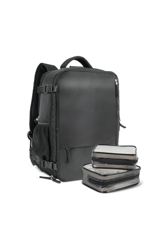 Travel Backpack Carry On Backpack,Hiking Backpack Waterproof Outdoor Sports Rucksack Multi-pocket Daypack School Bag for Men Women,Black