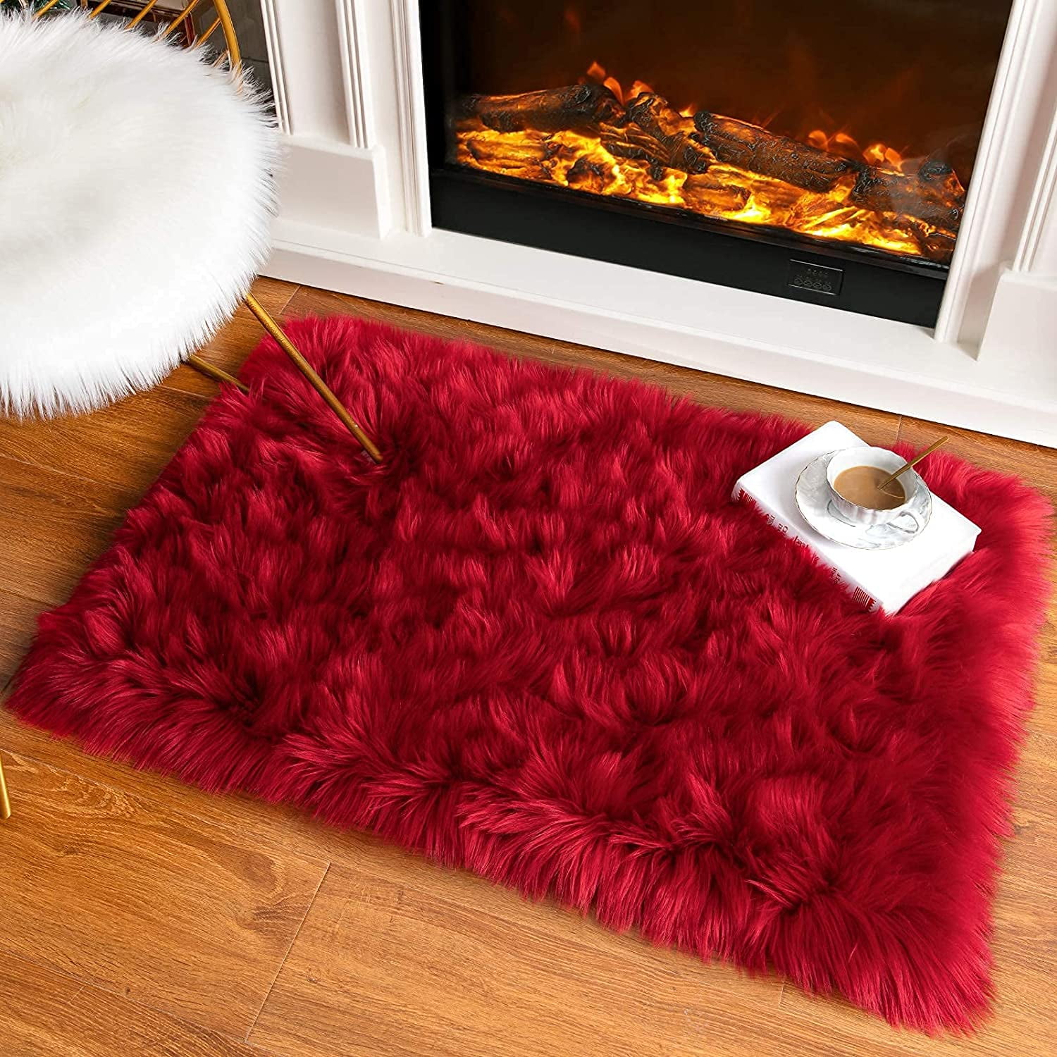 Lochas Ultra Soft Fluffy Rugs Faux Sheepskin Area Rug for Bedroom