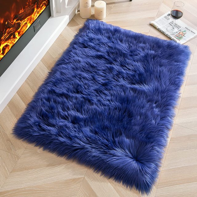 Lochas Ultra Soft Fluffy Rugs Faux Sheepskin Area Rug for Bedroom