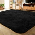 thumbnail image 1 of Lochas Ultra Soft Indoor Modern Area Rugs Fluffy Living Room Carpets for Children Bedroom Home Decor Nursery Rug 4' x 5.3', Black, 1 of 6