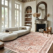 Lochas Vintage Accent Rugs Distressed Print Area Rug Low Pile Carpet for Living Room Bedroom Home Decor,Beige,4x6