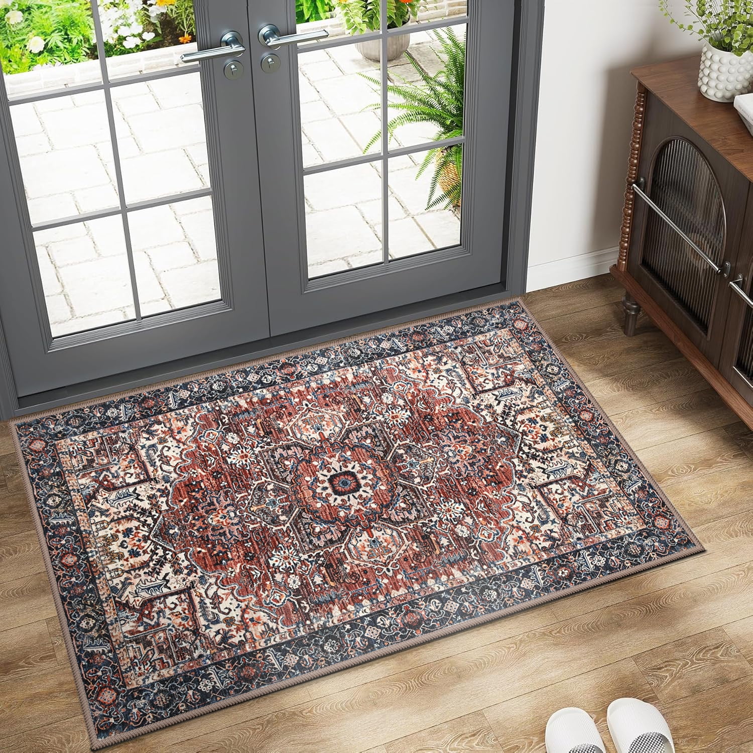 Lochas Vintage Accent Rugs Distressed Print Area Rug Low Pile Carpet ...