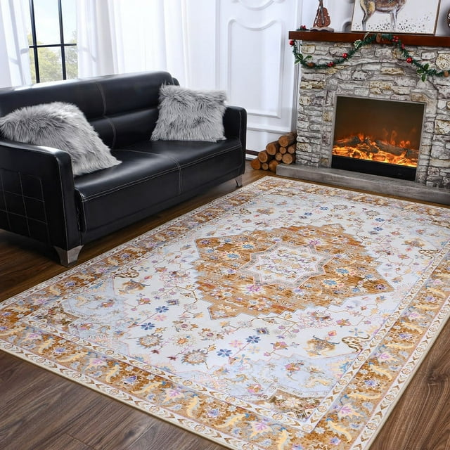 Lochas Decorative Soft Woven Vintage Boho Fluffy Rug, Low Pile Area ...