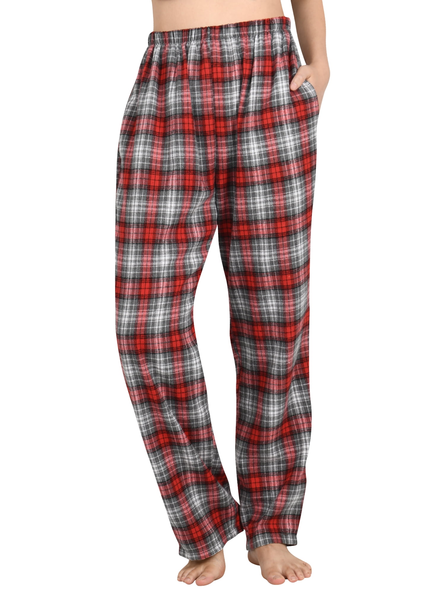 Lochas Women Flannel Pajama Pants Fleece Sleep Bottoms Xmas Plaid Trousers  with Pockets Loungewaer Christmas Sleepwear