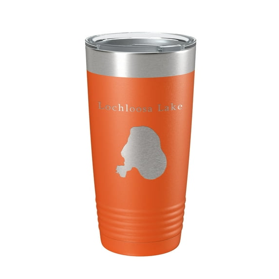 Lochloosa Lake Map Tumbler Travel Mug Insulated Laser Engraved Coffee Cup Florida 20 oz Orange