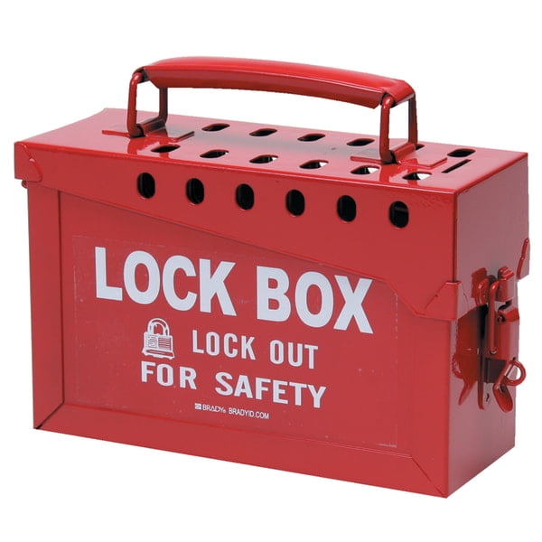 Lock Box, 6 in H x 9 in L x 3.5 in W, Red - Walmart.com