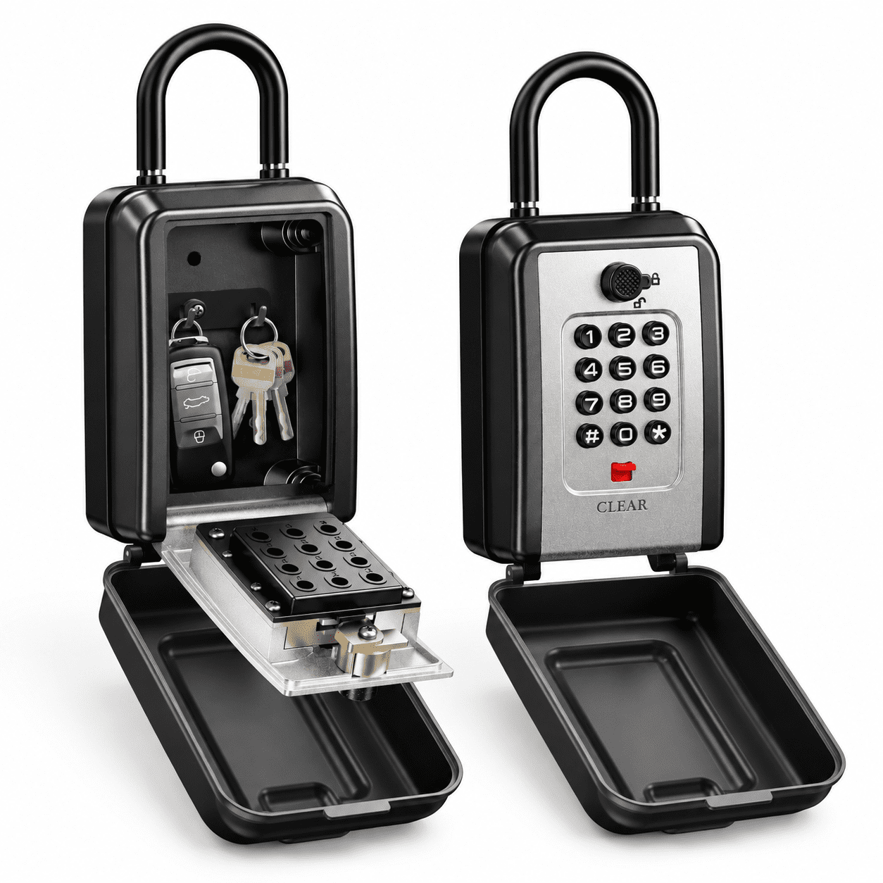 Lock Box For Keys With Code Portable Shackle Key Resettable 12 ...