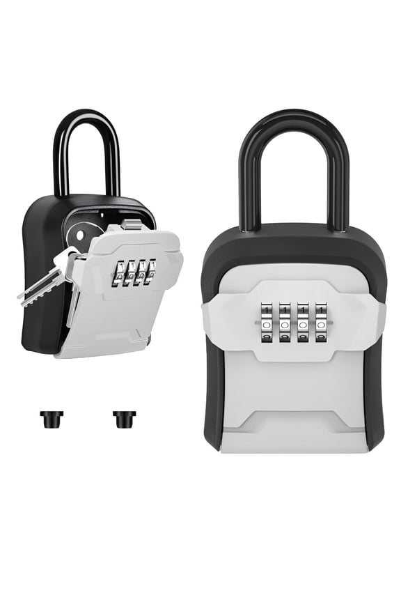Lock Box Key Lock Box Wall Mount & Portable Combination Lockbox with Resettable Code Security Lockbox for Outside House Keys Apartment Realtors Spare Keys Storage
