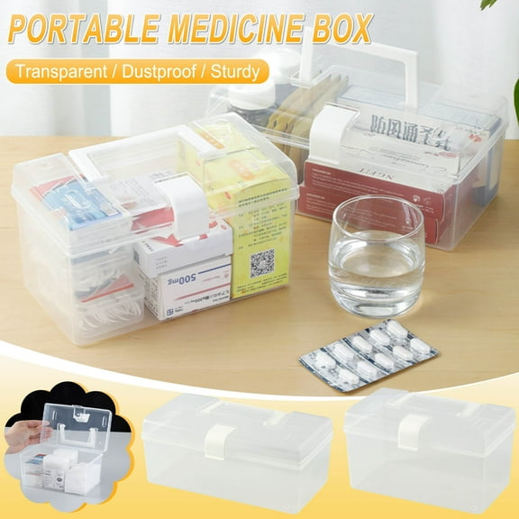 Lock Box for Medication Safe Storage | Large Capacity Clear Lockable Refrigerator Food Storage Box | Stackable Organizer for Kitchen Pantry Medicines Snacks Documents Personal Items | 1-Pack