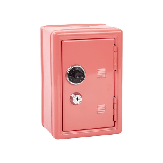 Lock Box for Money, Kids Money Bank, Small Metal Box, Combination Safe, Cash Saving Storage, Rose Pink, 1 Pc