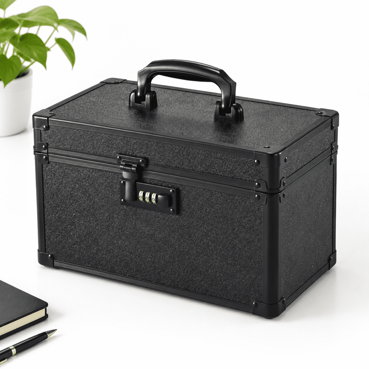 Lock Box with 3-Digit Combination, Black, 12-inch, Secure Storage for ...