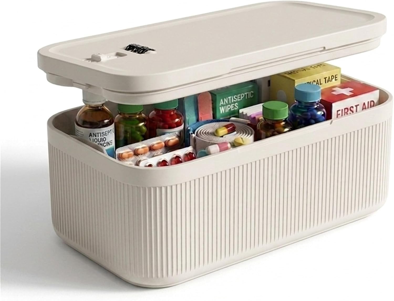 Lock Box with Combination Lock, 2L Lockable Storage Box for , Pills ...