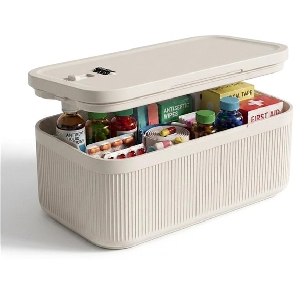 Lock Box with Combination Lock, 2L Lockable Storage Box for , Pills & Supplies, Box with Lock for , Fridge, Dorm, Office, Snacks, Phones