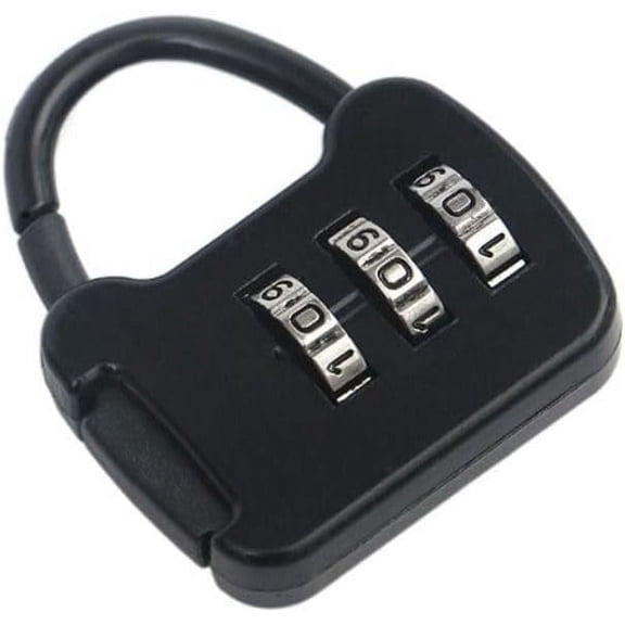Lock Colorful Mini Password Lock, Combination Lock Alloy Combination Code Number Lock Padlock Lock Dial Digit Padlock(Black)