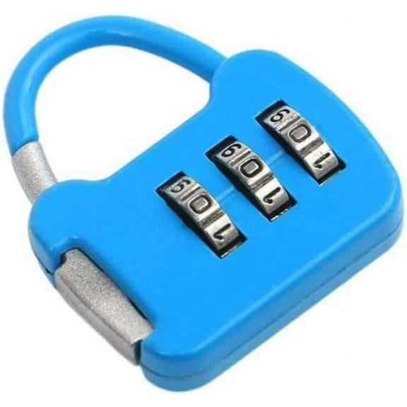 Lock Colorful Mini Password Lock, Combination Lock Alloy Combination Code Number Lock Padlock Lock Dial Digit Padlock(Blue)