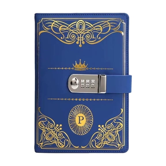 Lock Diary Vintage Journal with Lock for Women, Leather Diary with Locks Refillable, Notebook Secret Journal with Password for Teen, 5.9 x 8.7 in Blue
