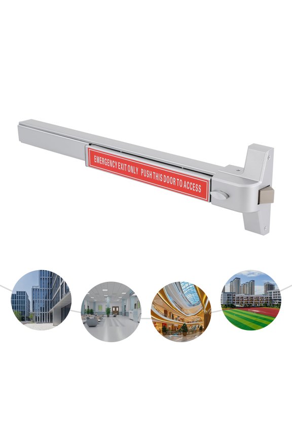 Lock Hardware Latches Stainless Steel Heavy Duty Commercial Rim Exit Device for 30"-36" Single Door Hardware Latches Door Push Bar Panic Exit Device with Keys