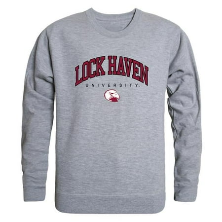 Lock Haven University Bald Eagles Campus Crewneck Sweatshirt, Heather Grey - Medium
