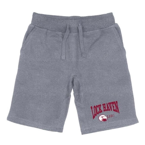 Lock Haven University Bald Eagles Premium Shorts, Heather Grey - 2XL