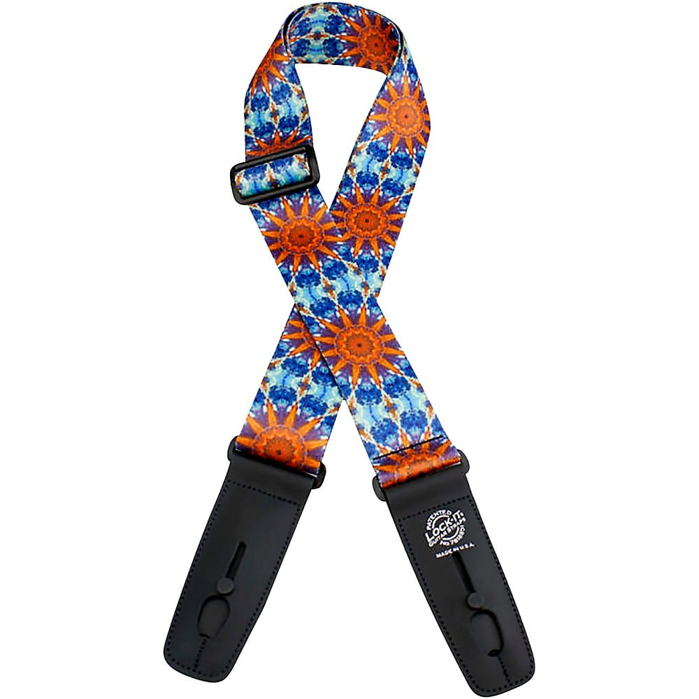 LockIt Straps 2" Locking Guitar Strap Psychedelic Design