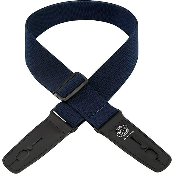 Lock-It Straps Cotton 2" Locking Guitar Strap Navy