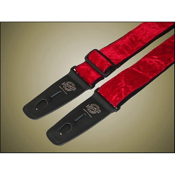 Lock-It Straps Professional 2-Inch Crushed Velvet Strap w/ Locking Ends - Red