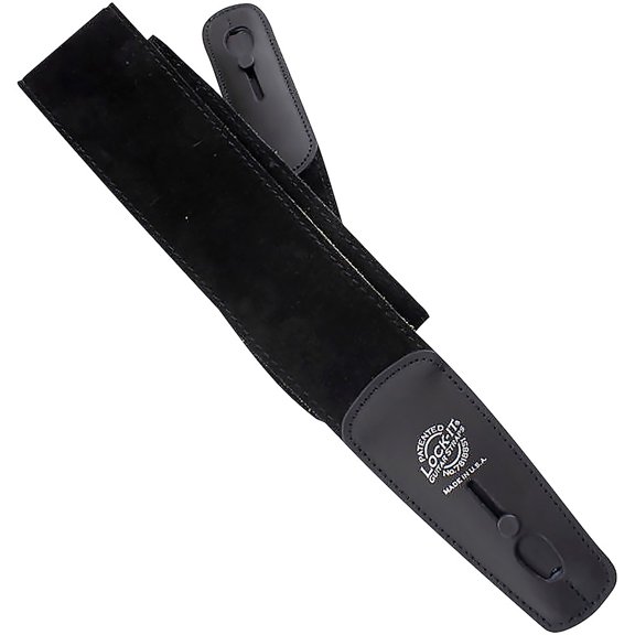 Lock-It Straps Suede 2.5" Locking Guitar Strap Black