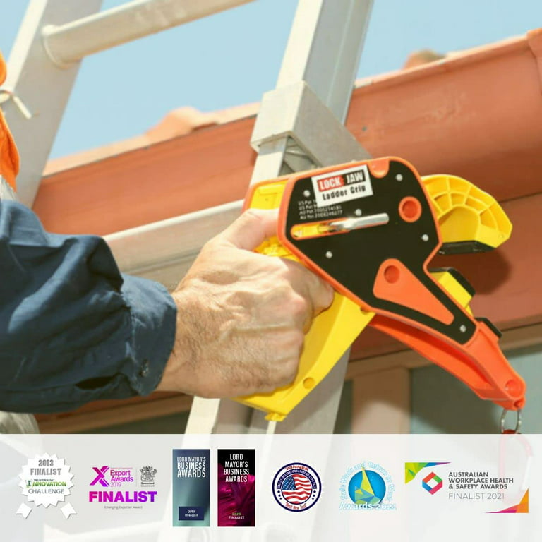 Lock Jaw Ladder Grip, (1 single unit) Ladder Stabilizer, Fits on Gutters in  Seconds, Slide Lock, Rolling Safety Device, Ladder Gutter Clip: :  Tools & Home Improvement