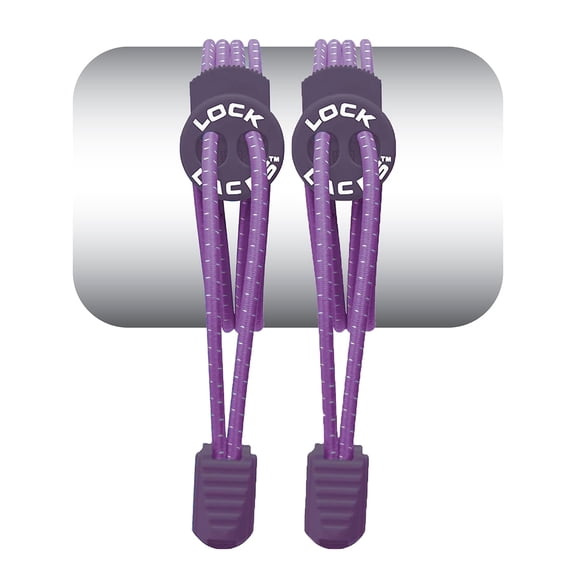 LOCK LACES Shoelaces Elastic No Tie, Purple, 48-Inch