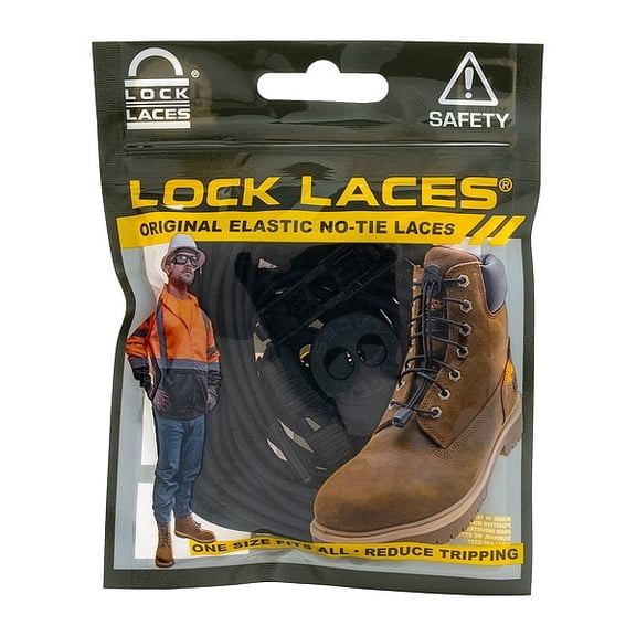 Lock Laces Safety Boot Laces,Black,72" L,PR BLK72
