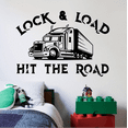 thumbnail image 1 of Lock & Load Hit The Road - Trailer Truck Big Truck Quotes Trucks Silhouette Vinyl Wall Art Sticker Decal Home Kids Room Trucking Room Boys Room Wall Décoration Design Décor Decal Size (24x40 inch), 1 of 3