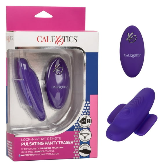 CalExotics Lock-N-Play Silicone Rechargeable Panty Vibrator with Remote Control, Purple