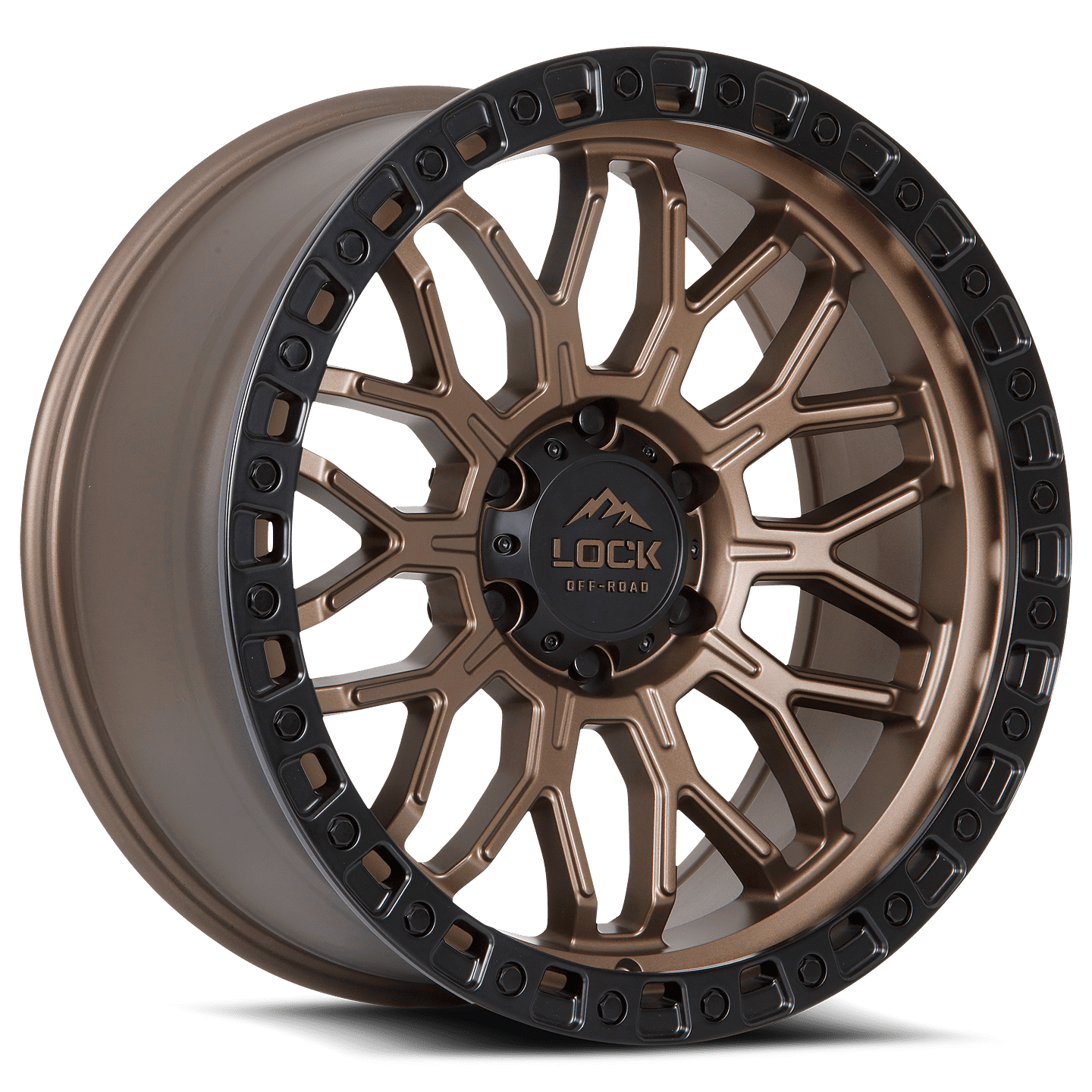 Lock Offroad Combat 20x9 5x127 0et 71.5 Matte Bronze w/ Matte Black Ring