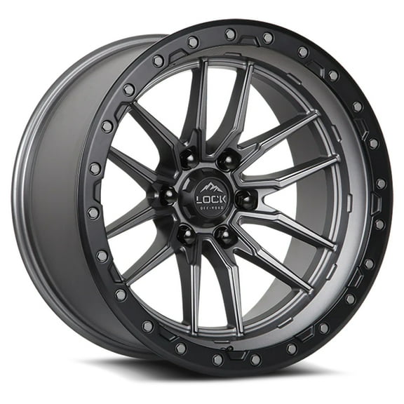 Lock Off-Road KRAWLER 20X10 6X139.7 -18mm Matte Grey Wheel Rim 20" Inch