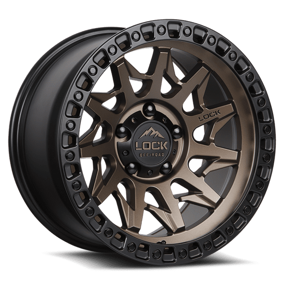 Lock Offroad Lunatic 17x9 5x127 -12et 71.5 Matte Bronze w/ Matte Black Ring