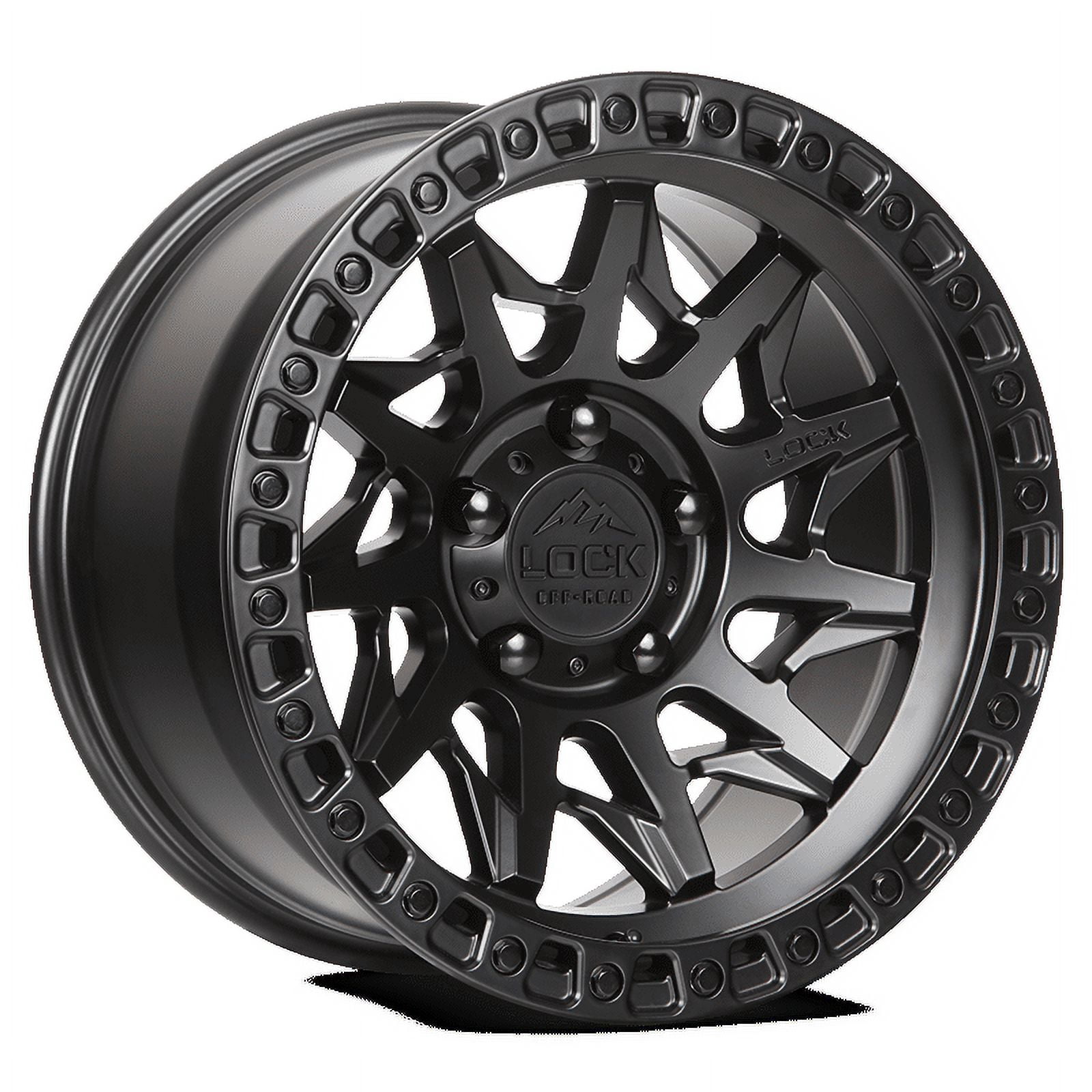 Lock Off-Road Lunatic Matte Black with Matte Black Ring 9-17
