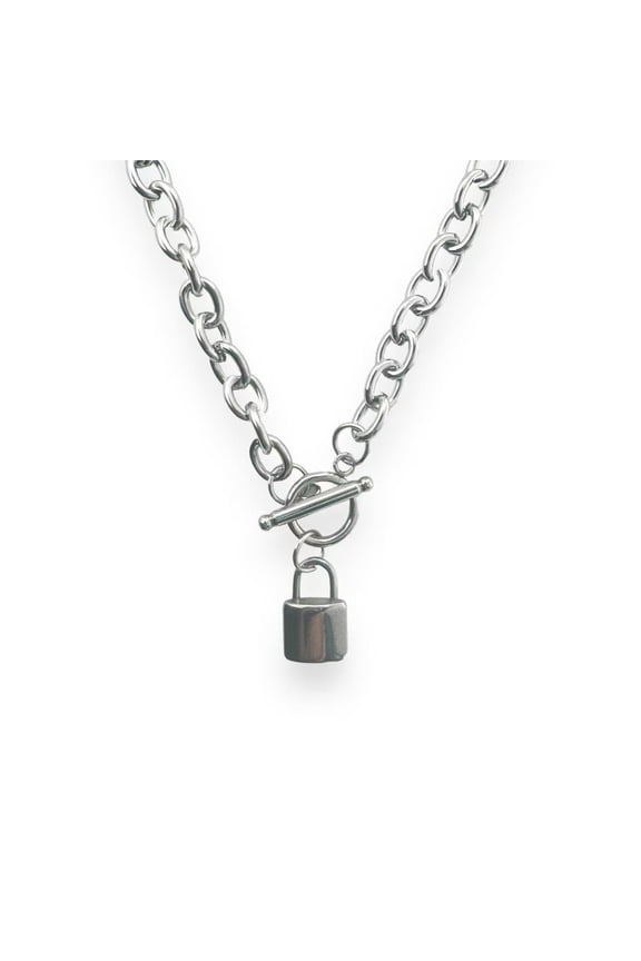 Lock Pendant Necklace for Men Women Streetwear Punk Hip Hop Unisex Style