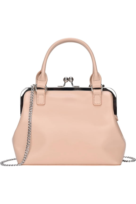 Lock Purses and Handbags, PU Leather Clutch Purses for Women, Top Handle Evening Handbag