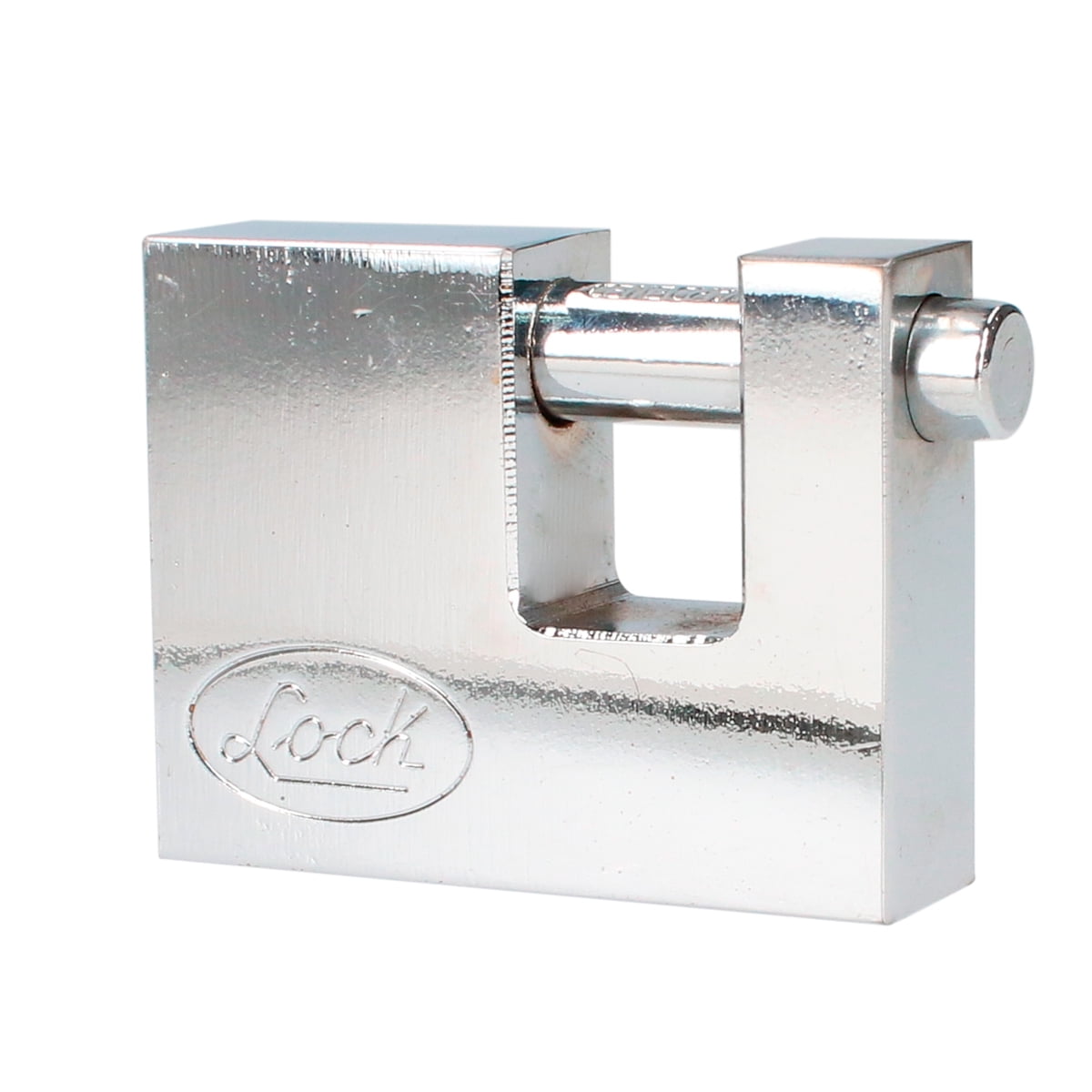 Lock Steel Pad for Roll-Up Door with Tetra Key Cr70mm Satin Chrome