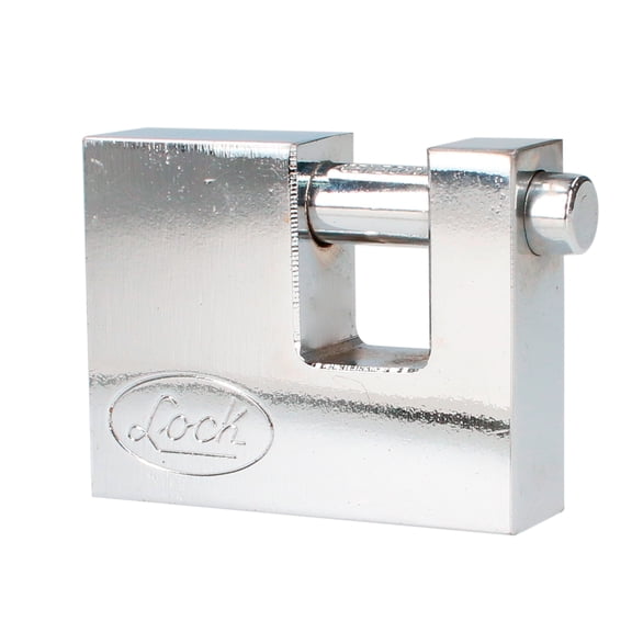 Lock Steel Pad for Roll-Up Door with Tetra Key Cr70mm Satin Chrome