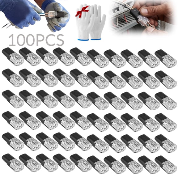 Lock Strip Connector,Double Wire Plug in Connector with Locking Buckle,Double-Wire Plug-In Connector LED Light Strip Connectors 2 Pin,Quick Connect Wire Connectors for Home Electrical Wiring (100PCS)