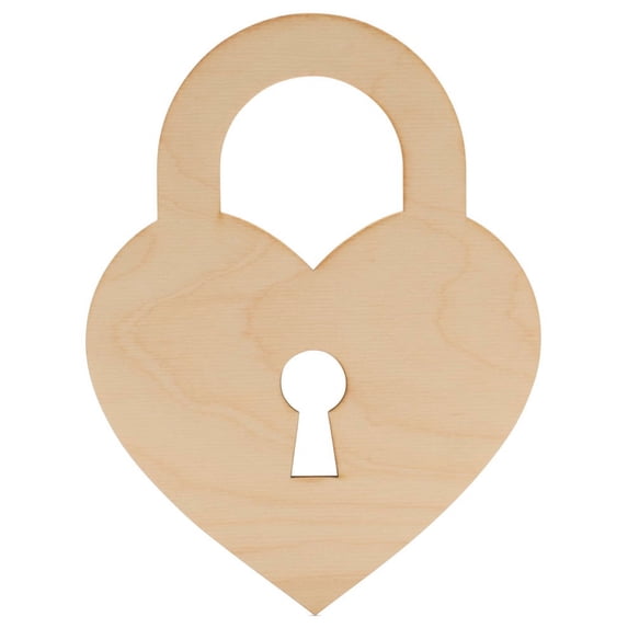 Lock-Style Heart Wood Cutouts 10-inch, 1/8 inch Thick, Pack of 10 Wooden Hearts for Crafts, Mother's Day and Valentines, by Woodpeckers