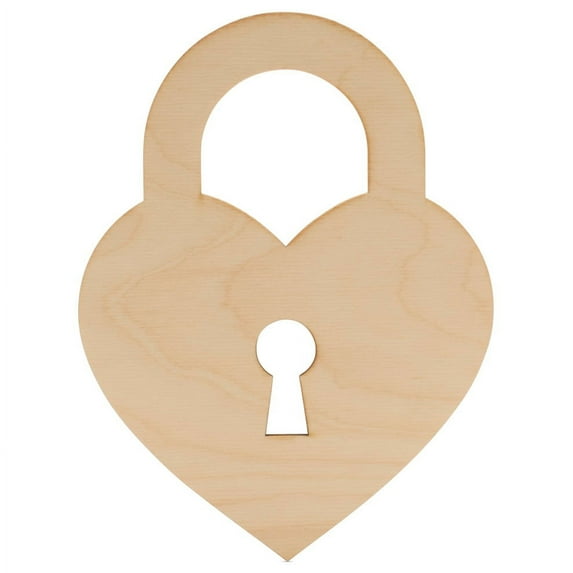 Lock-Style Heart Wood Cutouts 3-inch, 1/8 inch Thick, Pack of 10 Small Wooden Hearts for Crafts & Valentines Decor, by Woodpeckers