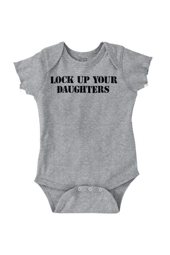 Lock Up Your Daughters Funny Son Bodysuit Jumper Boys Infant Baby Brisco Brands 24M