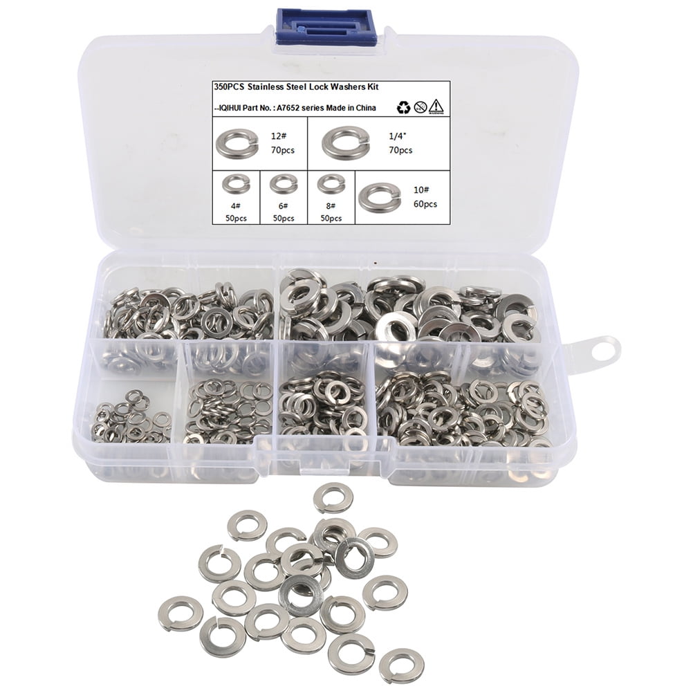 Lock Washer Washers for General Repair Spring Set Stainless Steel Gaskets 350 Pcs