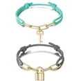 thumbnail image 1 of Lock and Key Couple Bracelets Friendship Matching Forever Love, 1 of 7