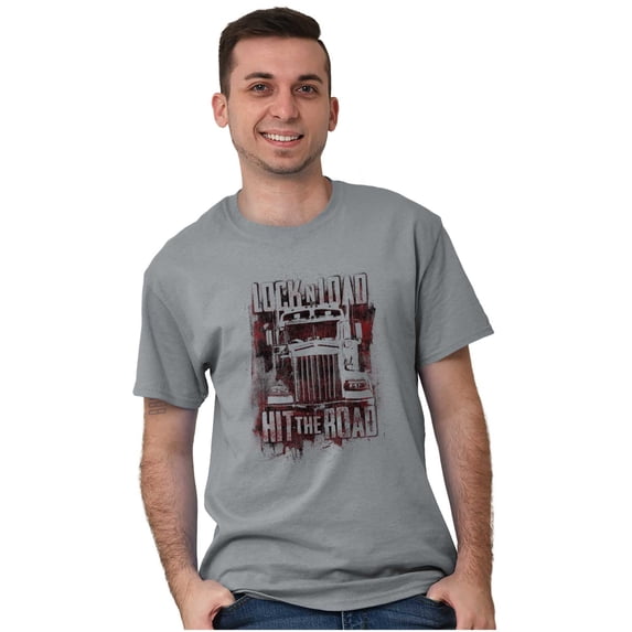 Lock n Load Hit Road Trucks Driving Men's Graphic T Shirt Tees Brisco Brands M