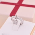 thumbnail image 1 of Stainless Steel Key Ring with Crystal Key Golden Rose Gold and Silver Steel Color Not Allergic Party Wedding Office and Gift, 1 of 4